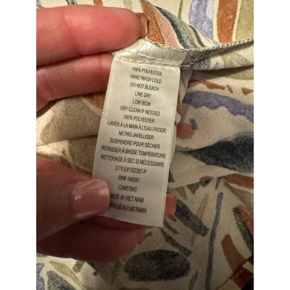 Monteau Los Angeles Maxi Dress Abstract Leaf Print Boho Large - Picture 8 of 8